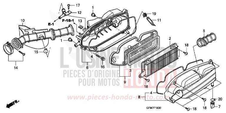AIR CLEANER for NHX 110 BLACK (NH1) from 2008